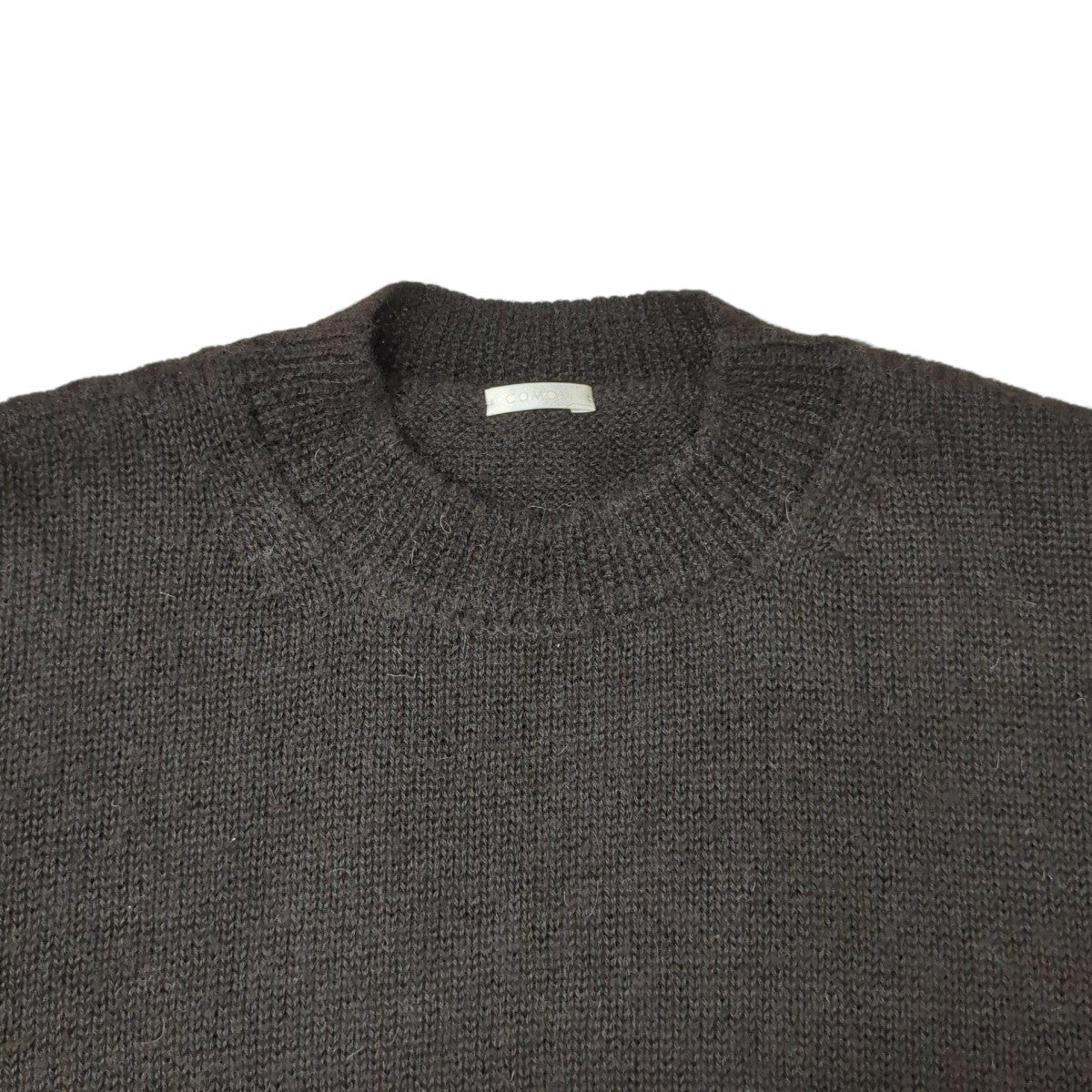 COMOLI セーターU03-06001 ﾌﾞﾗｯｸｱﾙﾊﾟｶ ｸﾙｰﾈｯｸﾆｯﾄ 古着・中古-3枚目のアイテム画像