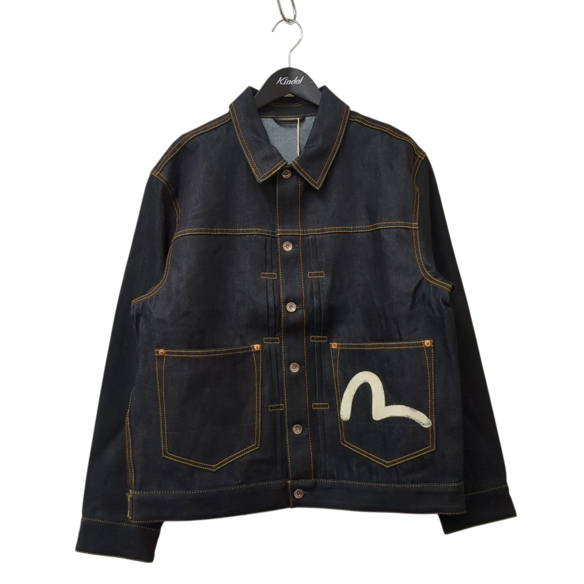 EVISU デニムジャケット2ESHTM5DJ1241RXCT ｴｸﾘｭｶﾓﾒﾌﾟﾘﾝﾄﾘﾗｯｸｽﾌｨｯﾄ ﾃﾞﾆﾑｼﾞｬｹｯﾄ 古着・中古-1枚目のアイテム画像