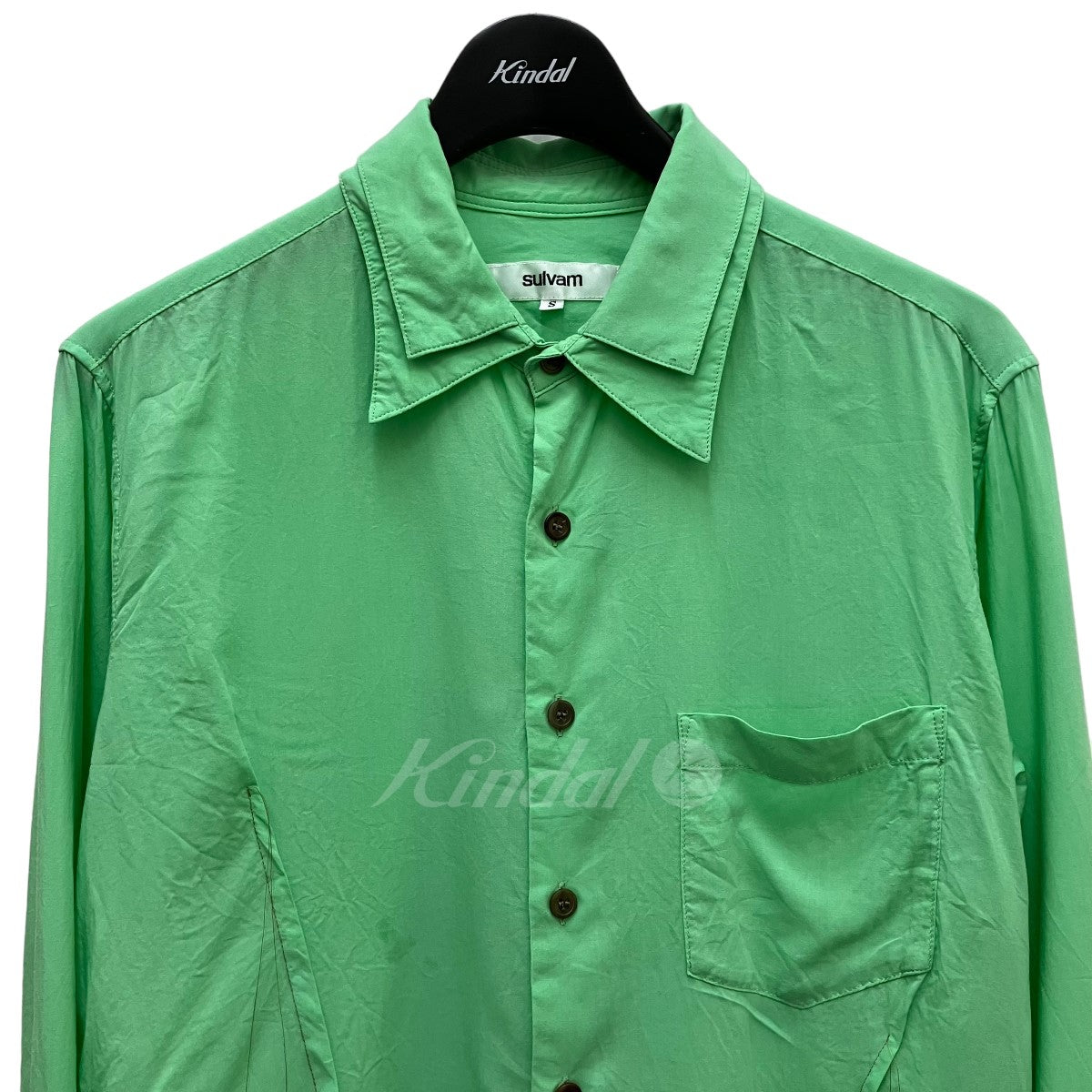 sulvam(サルバム) DOUBLE COLLAR SHIRT SLB04010 SLB04010 黄緑 サイズ ...