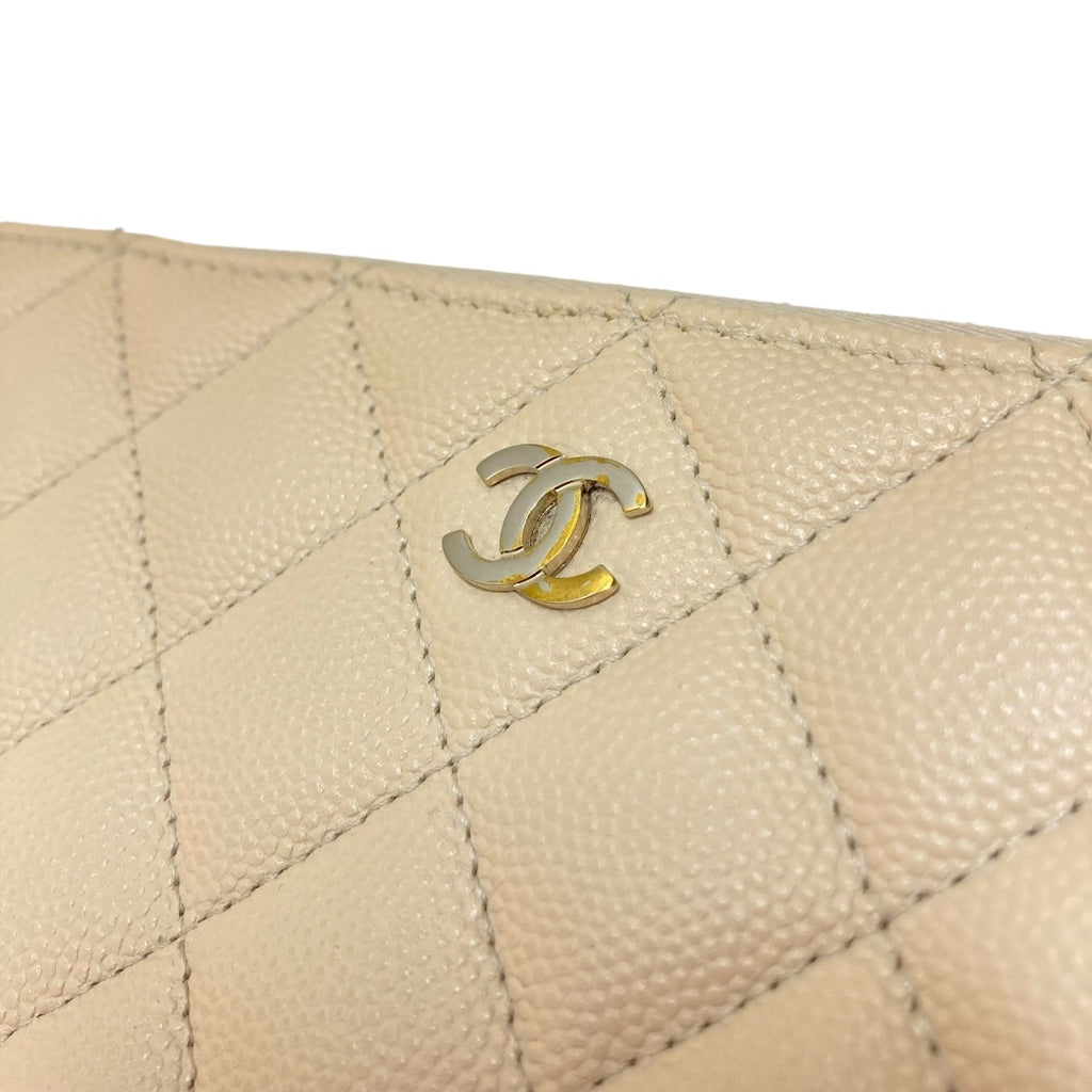 CHANEL(シャネル) マトラッセキャビアスキン長財布 291***** オフ 