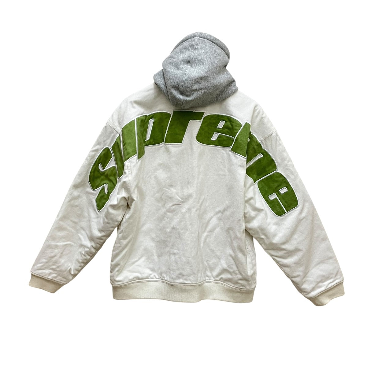 Supreme(シュプリーム) Hooded Twill Varsity Jacketジャケット ホワイト サイズ M｜【公式】カインドオルオンライン  ブランド古着・中古通販【kindal】