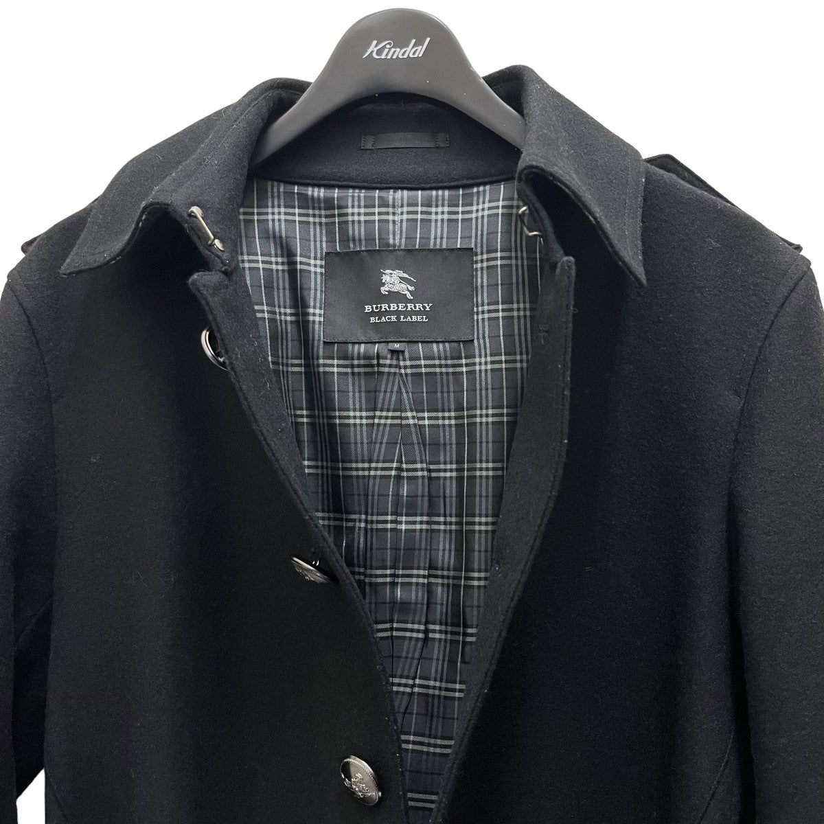 BURBERRY BLACK LABEL(バーバリーブラックレーベル) カシミヤ混ベルテッドコートD1B90-401-09 D1B90-401-09  ブラック サイズ M｜【公式】カインドオルオンライン ブランド古着・中古通販【kindal】