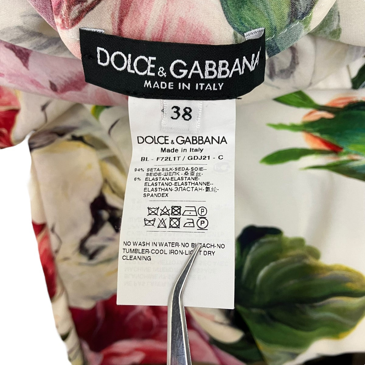DOLCE ＆ GABBANA(ドルチェアンドガッバーナ) 花柄シルクブラウスBL-F72L1T