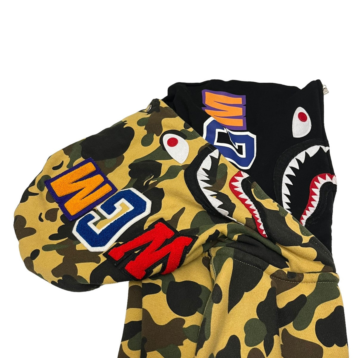 A BATHING APE(アベイシングエイプ) Double shark full zip hoodieカモフラージュ柄ジップパーカー001ZPF701027X  001ZPF701027X ベージュ サイズ L｜【公式】カインドオルオンライン ブランド古着・中古通販【kindal】