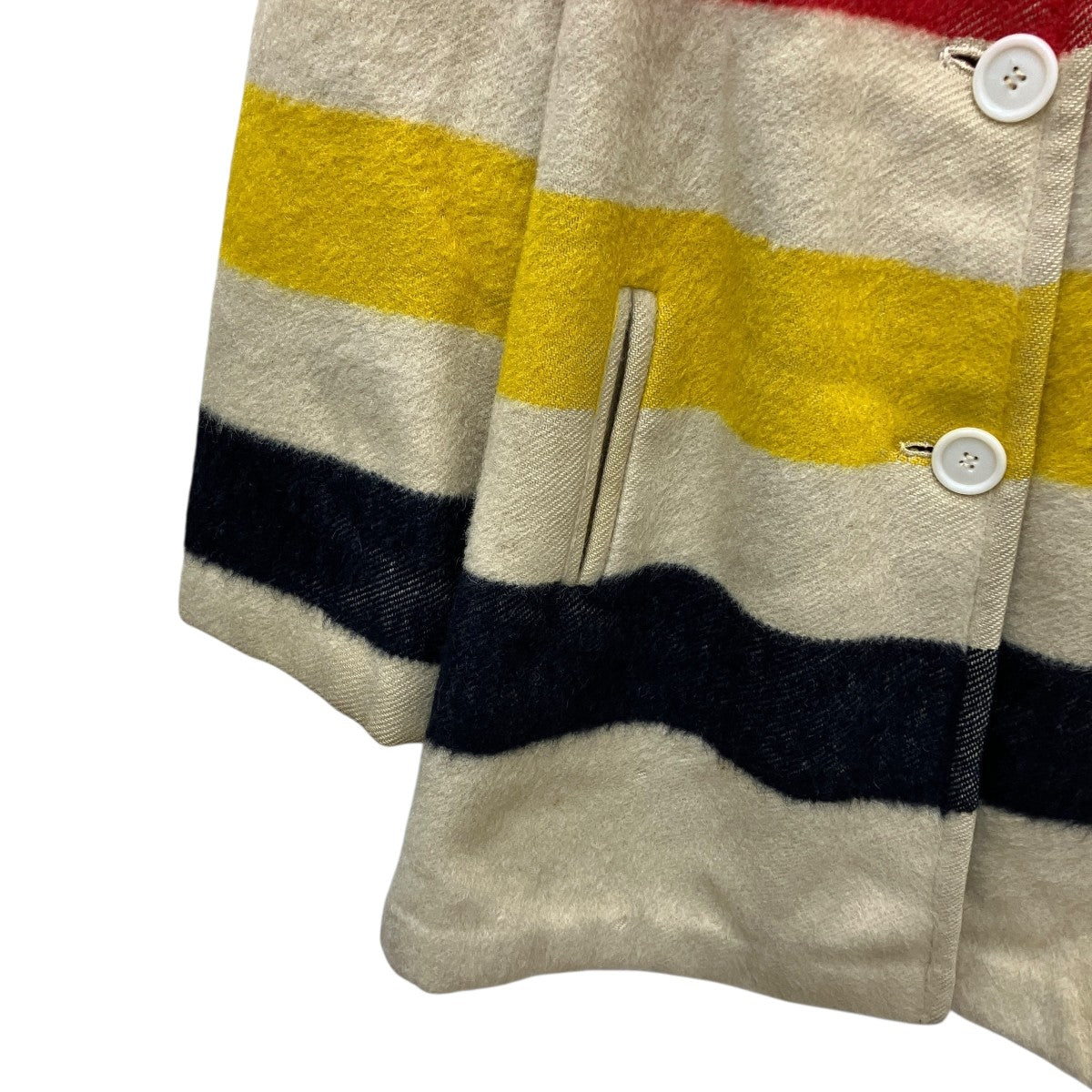 HUDSON’S BAY 70’s Vintageボーダーブランケットコート 古着・中古-5枚目のアイテム画像