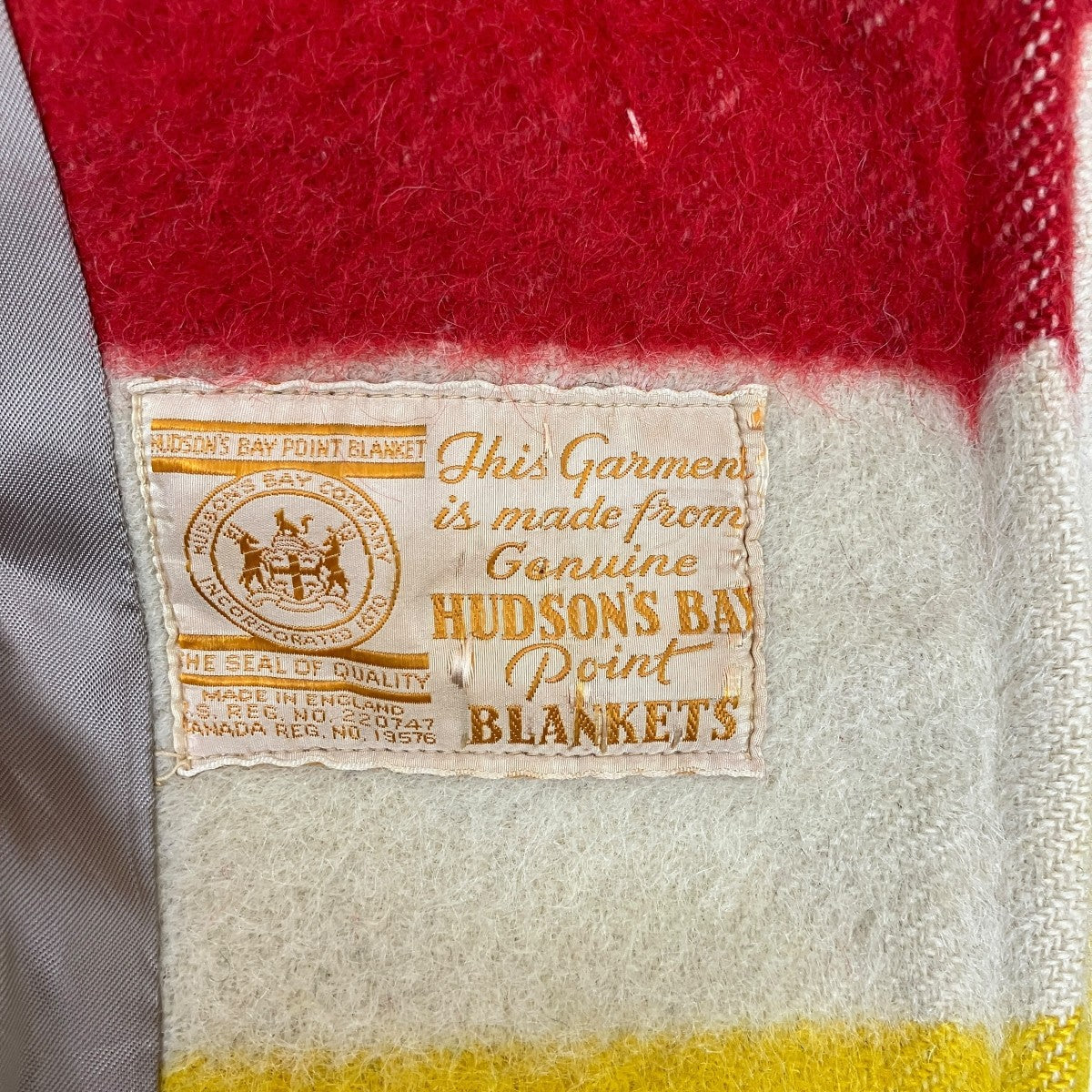 HUDSON’S BAY 70’s Vintageボーダーブランケットコート 古着・中古-6枚目のアイテム画像