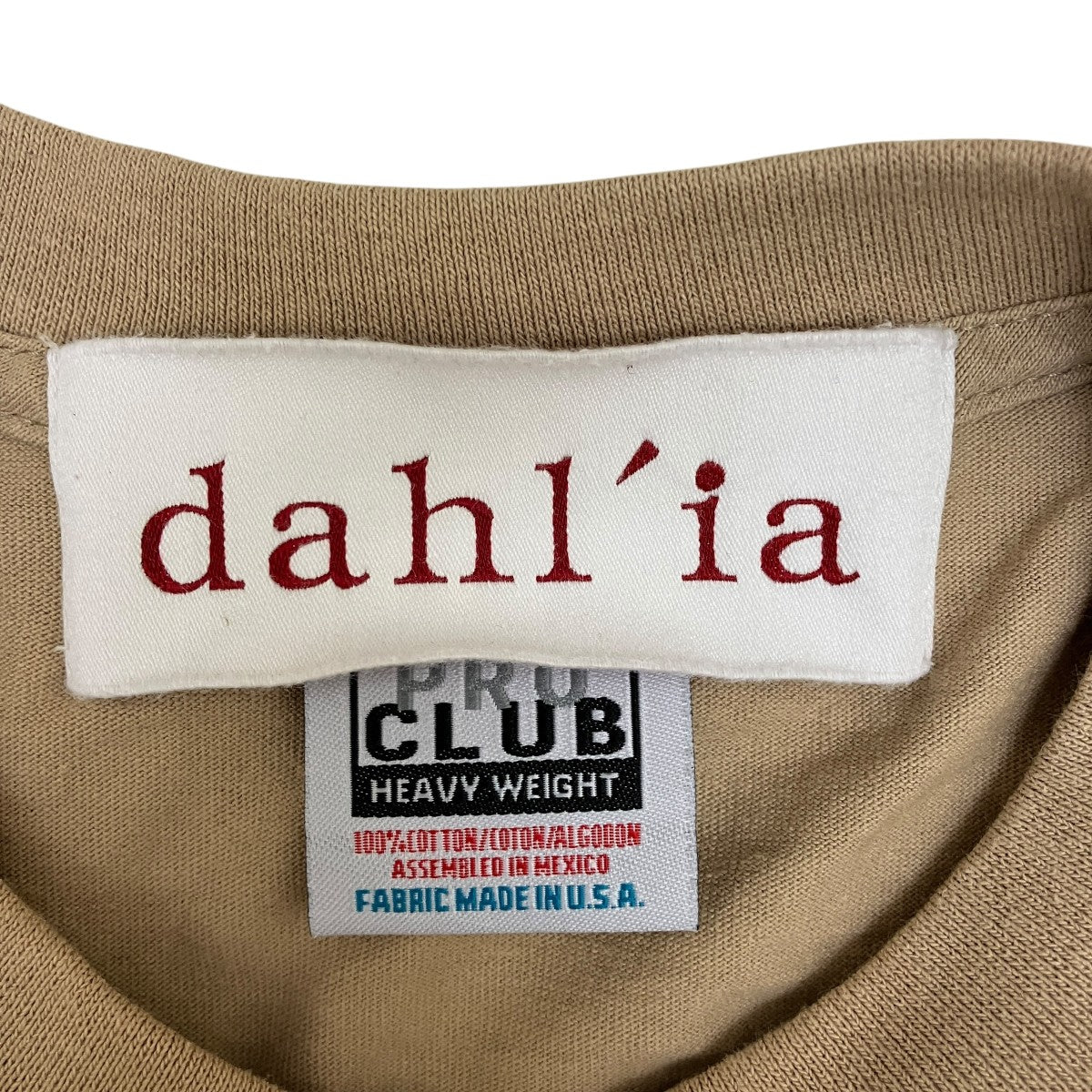 ダリア dahl’ia×PROCLUB ビッグシルエットフリルリメイクTEE ベージュ サイズ：3XL dahl'ia×PROCLUB ビッグシルエットフリルリメイクTEE ベージュ