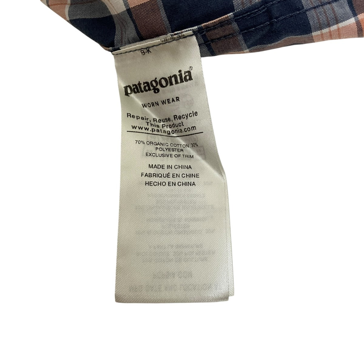 Patagonia(パタゴニア) チェック半袖シャツ ブルー×ピンク