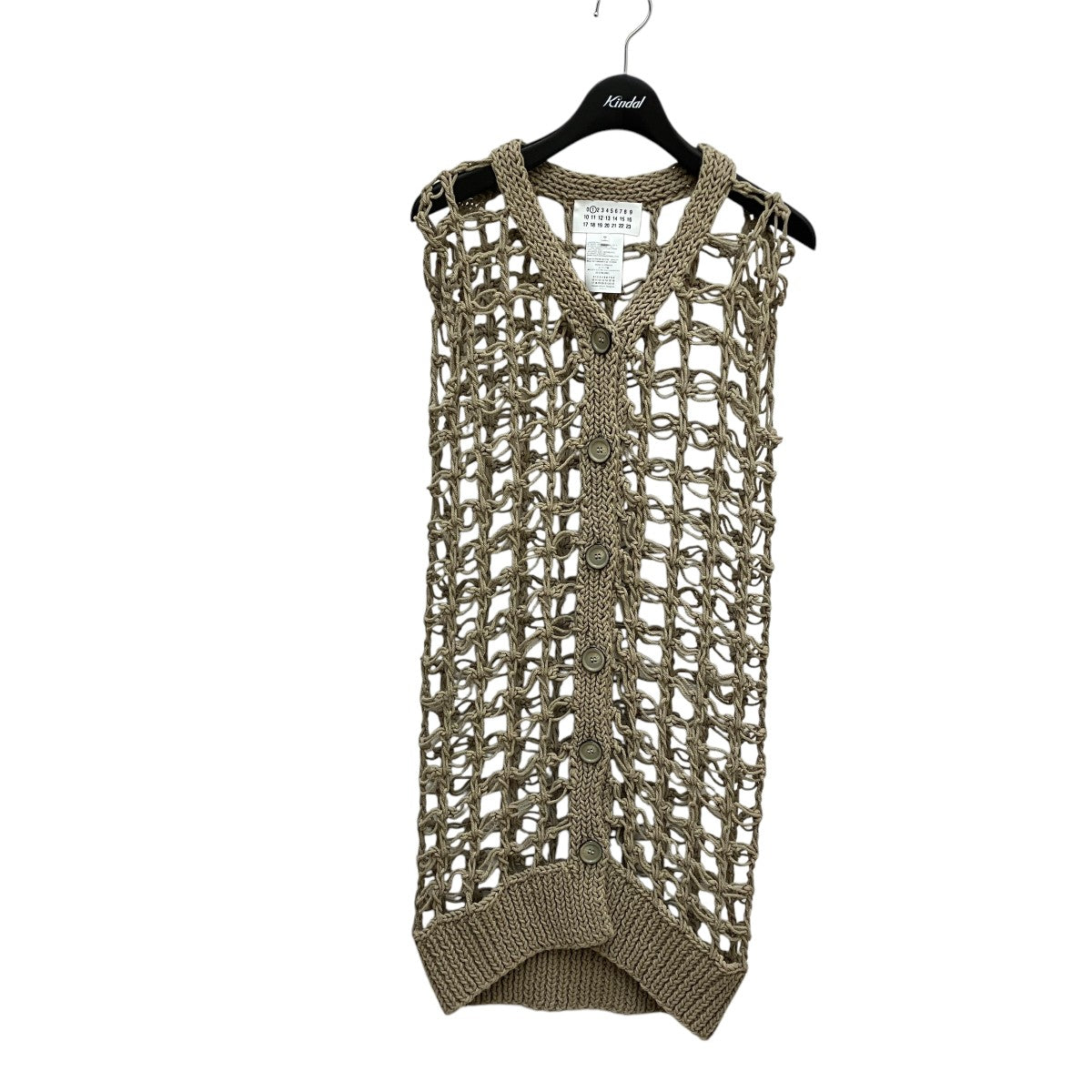 Maison Margiela メッシュ編みニットロングベスト01PR/2012/1755-201201 古着・中古-1枚目のアイテム画像