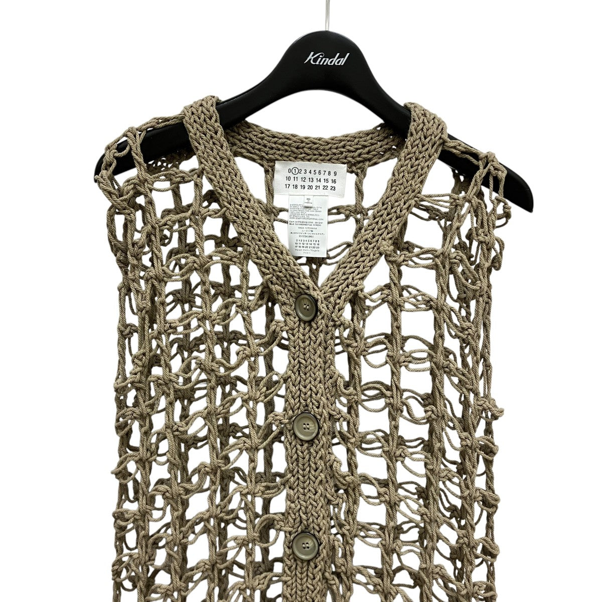 Maison Margiela メッシュ編みニットロングベスト01PR/2012/1755-201201 古着・中古-2枚目のアイテム画像