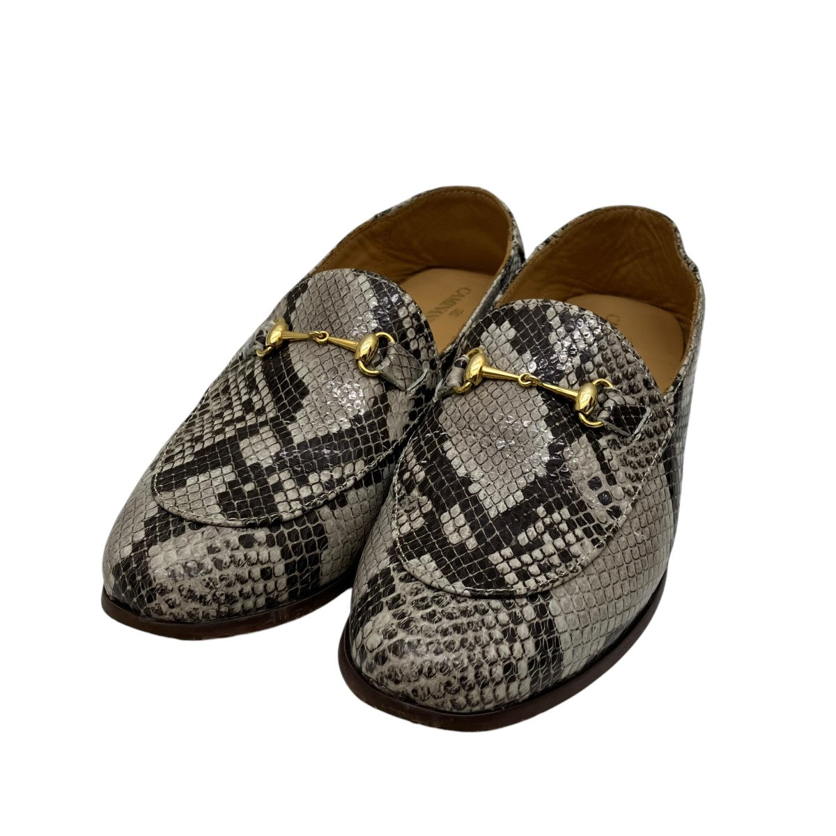 【未使用】Dunham ダナム　ローファー　WATERPROOF 防水　滑り止め Caminando(カミナンド) 蛇柄ローファー18120W 18120W グレー