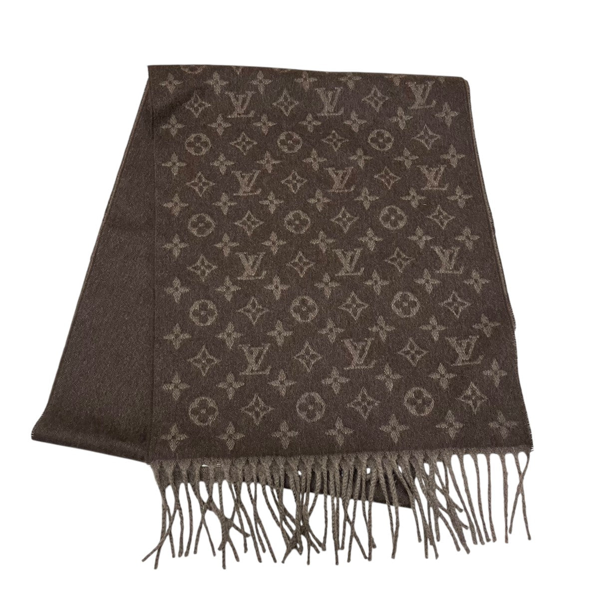 LOUIS VUITTON 　マフラー　グリーンかかった茶 LOUIS VUITTON マフラー グリーンかかった茶 LOUIS VUITTON（マフラー
