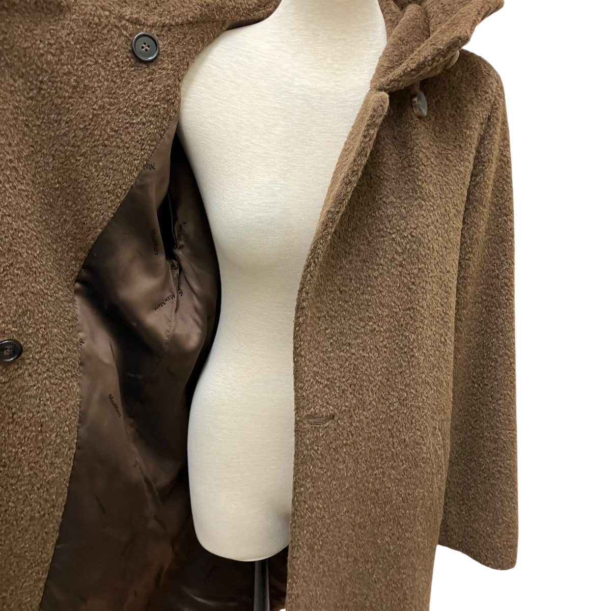 MaxMara(マックスマーラ) アルパカ混フーデッドシャギーコート60860973