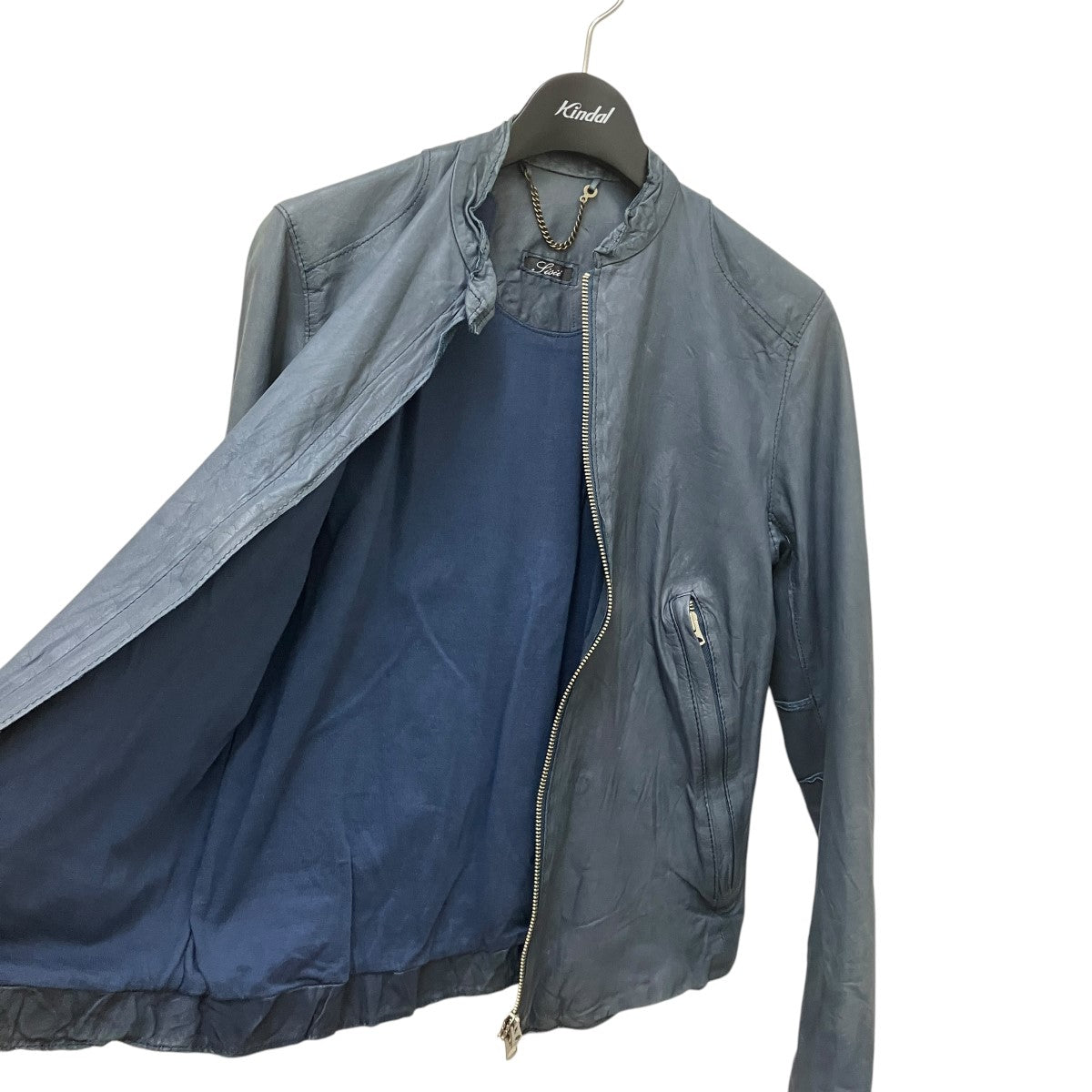 【新品】sisii / レザー（牛革）ジャケット　Ｓ　定価¥100,100 円 sisii(シシ) レザージャケット ネイビー サイズ XXS｜【公式