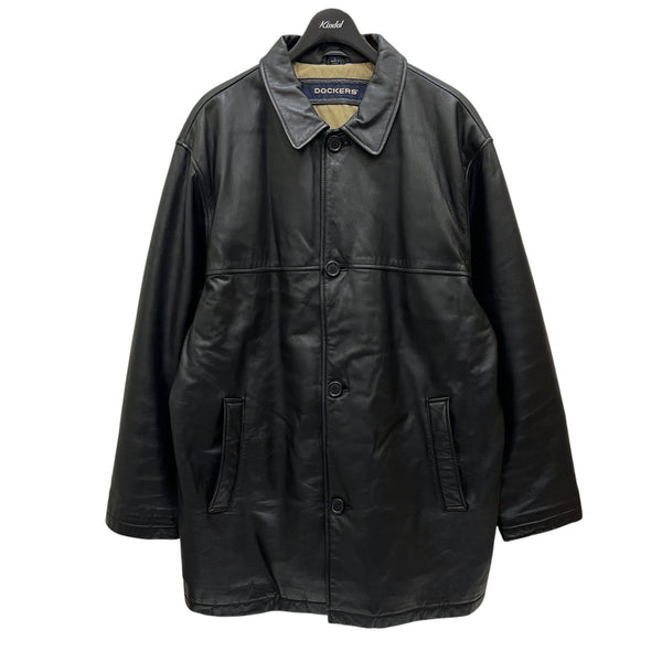 (取寄) ドッカーズ メンズ エドガー Dockers men Edgar Black DOCKERS(ドッカーズ) 90s vintageレザーカーコート ブラック サイズ L