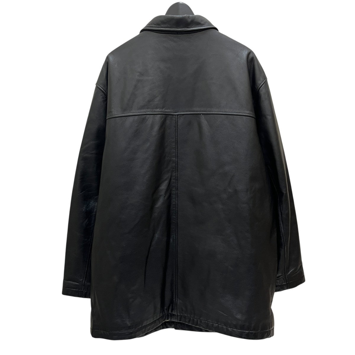 90s EXALT レザーミドルコート カーコート ヴィンテージ ヴィンテージライクフェイクレザーカーコート/裏中綿キルティング