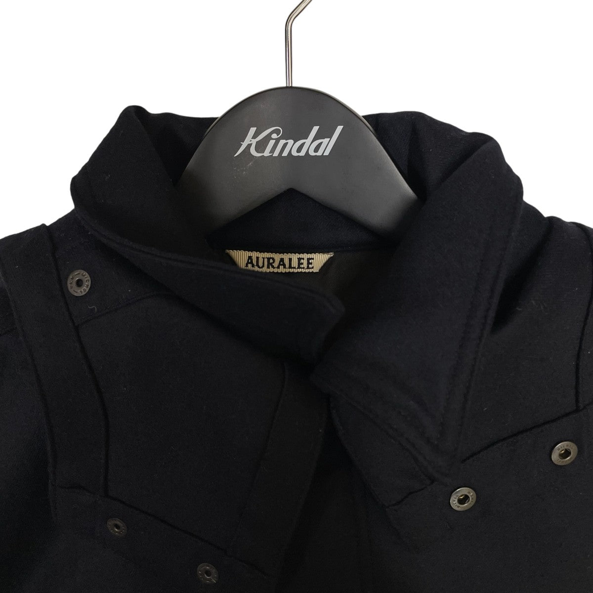 【極美品】AURALEE ライトメルトンダブルブレステッドコート 黒サイズ5 AURALEE(オーラリー) ライトメルトンフライトパーカーA6AP05LM