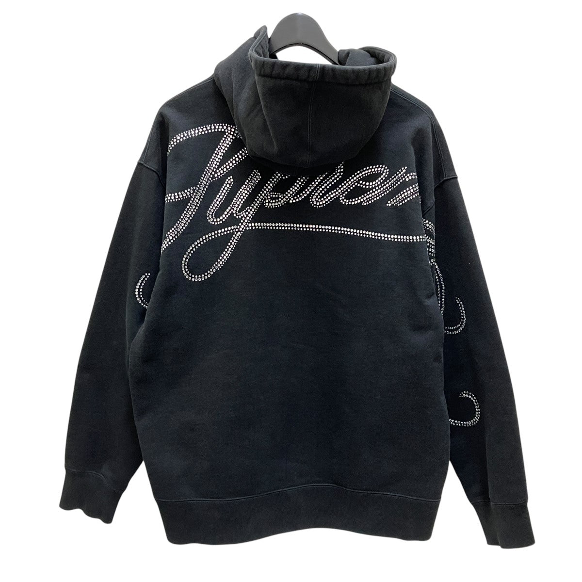 19AWRhinestone Script Hooded Sweatshirtプルオーバーパーカー
