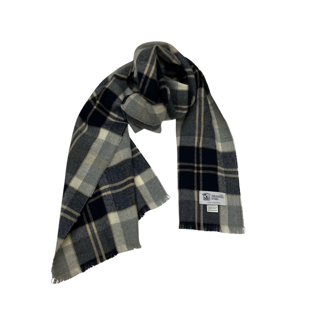 Johnstons of Elgin ネイビー マフラー 108506 Johnstons of Elgin JOHNSTONS OF ELGIN ジョンストンズ