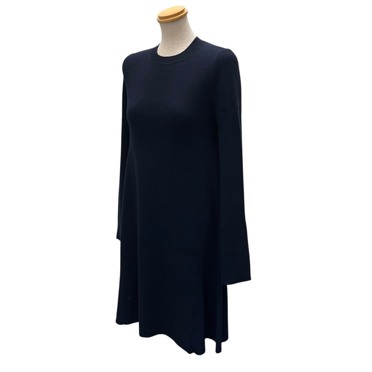 Drawer(ドゥロワー) フレアスリーブリブニットワンピースニット