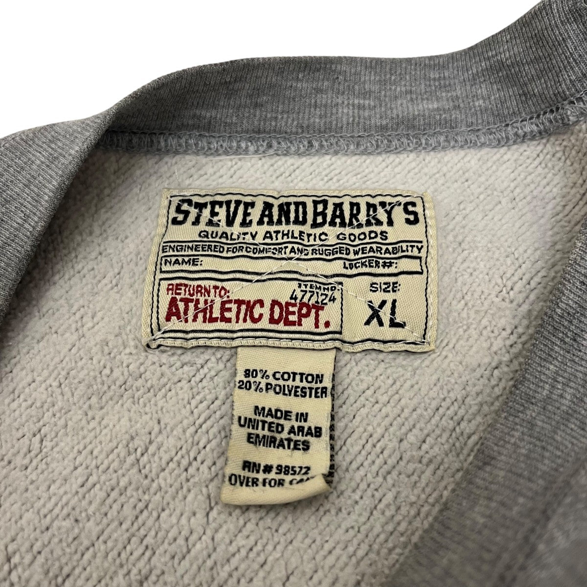 STEVE＆BARRYS 90S VINTAGEクルーネックスウェット 古着・中古-5枚目のアイテム画像