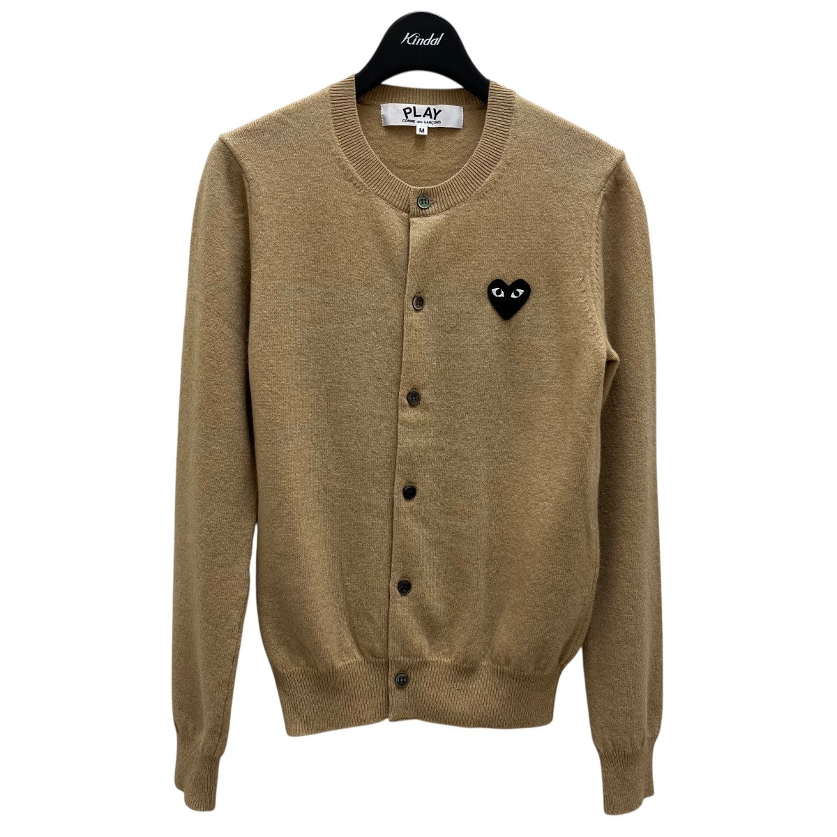 COMME des GARÇONS カーディガン ボンボン チャコールブラウン プレイ コムデギャルソン カーディガン ブラウン-茶- 重なる
