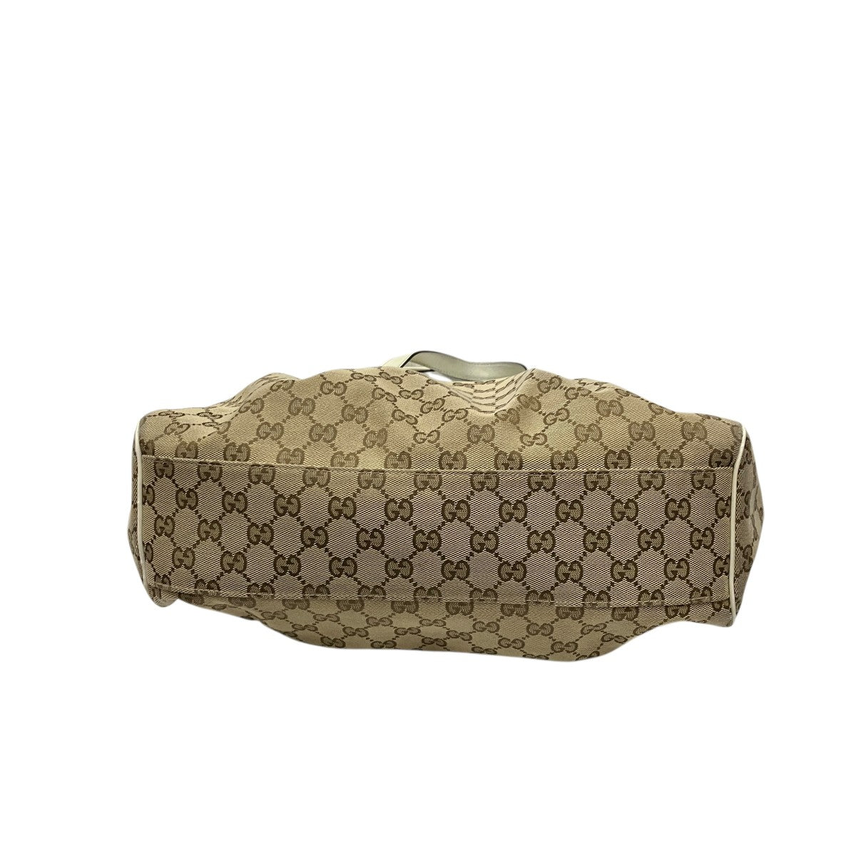 GUCCIハンドバッグ Rare Vtg 70s GUCCI Canvas GG Monogram Boxy Tote W/Leather