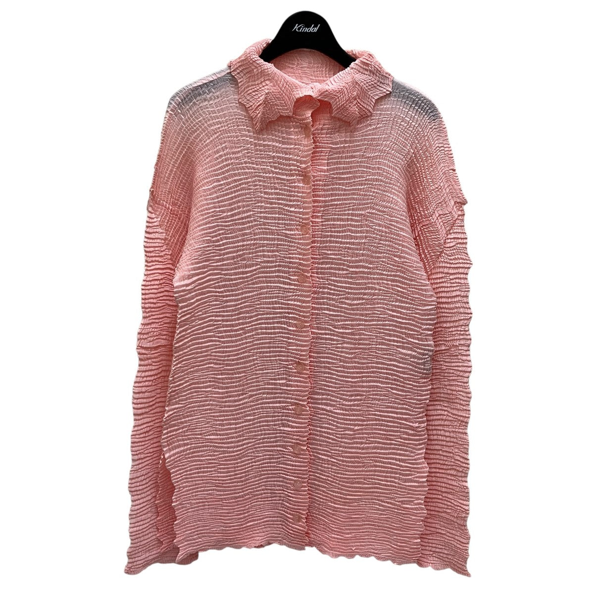 イッセイミヤケ ISSEY MIYAKE プリーツシャツ IM84-FJ939 ピンク サイズ：L ISSEY MIYAKE(イッセイミヤケ) プリーツシャツIM84-FJ939 IM84