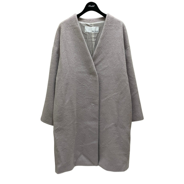 SALE【ウィムガゼット】アンゴラウール ノーカラーラップコート 大きい Whim Gazette(ウィムガゼット) ノーカラーコートWGZ1082608A0002