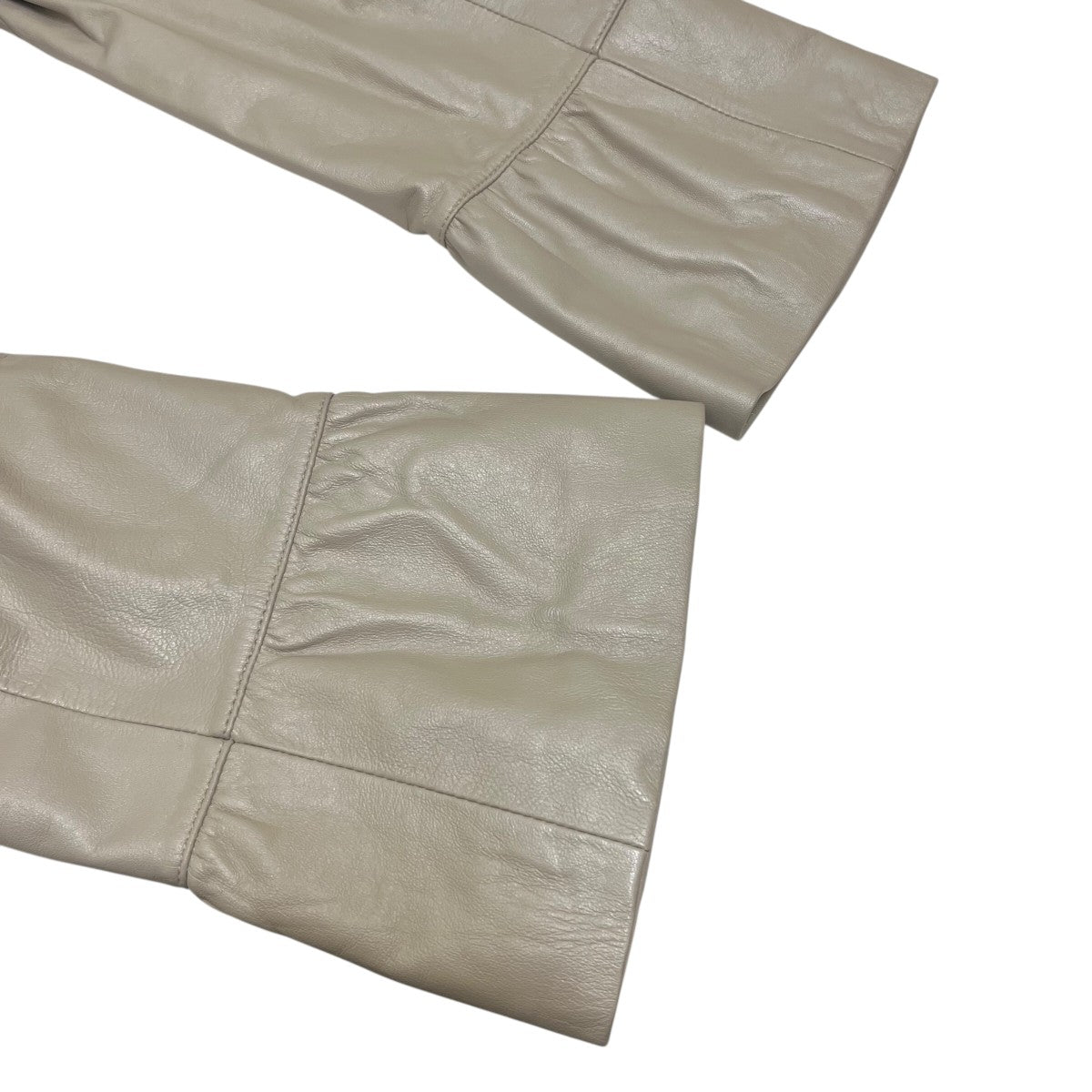 美品 BALMAIN バルマン ラムレザー コート ベージュ B A L M A I Nの羊皮コート