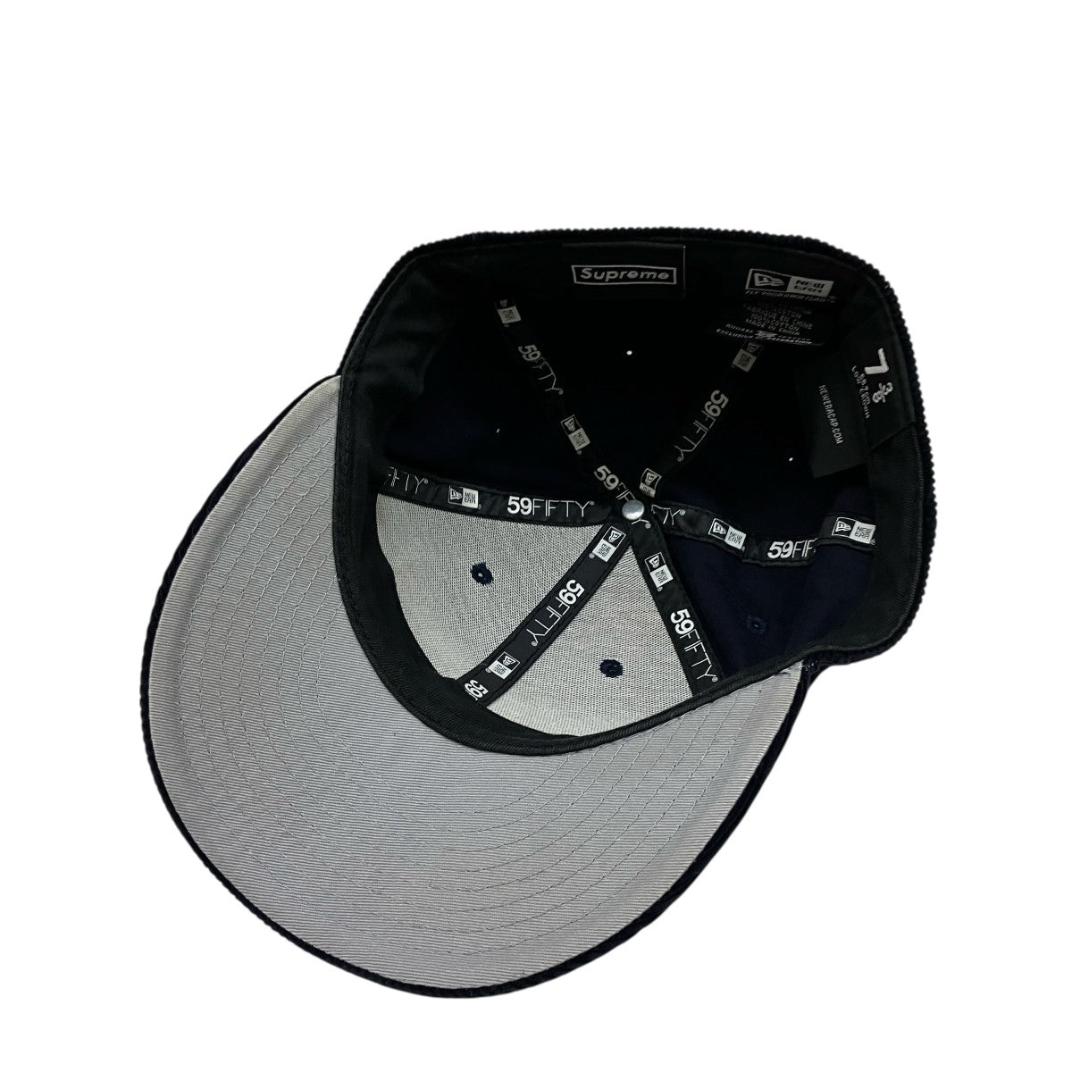 Supreme ネイビー キャップ、ステッカー New Era×Supreme corduroy box logo new eraキャップ ネイビー