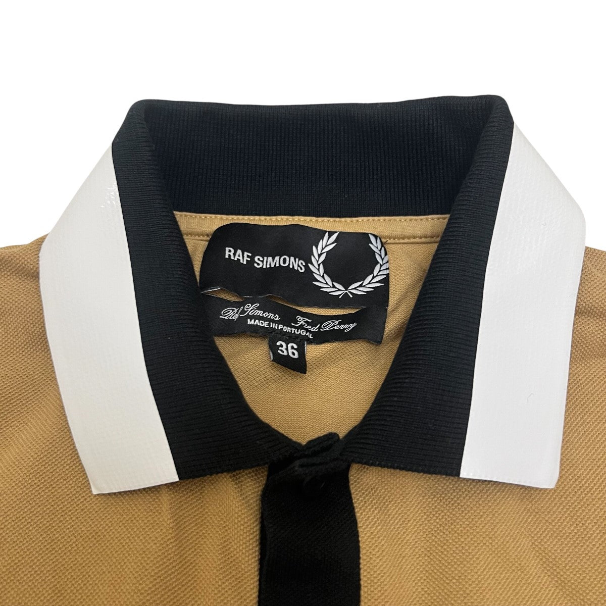 【稀少】RAF SIMONS Fred Perry ポロシャツ 36 ベージュ FRED PERRY×RAF BY RAF SIMONS ポロシャツ ベージュ サイズ 36