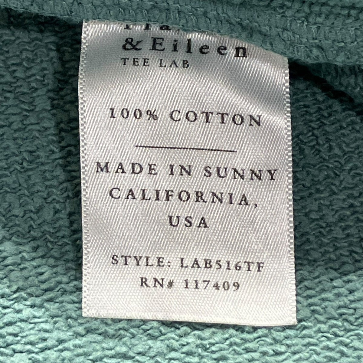 Frank＆Eileen(フランクアンドアイリーン) スウェット グリーン