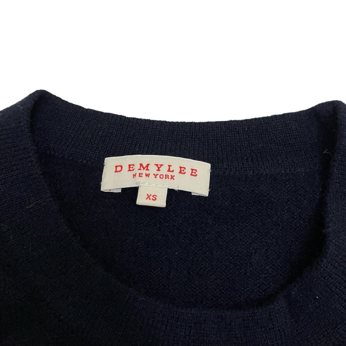 DEMYLEE(デミリー) ボーダーカシミヤニットワンピース ネイビー サイズ