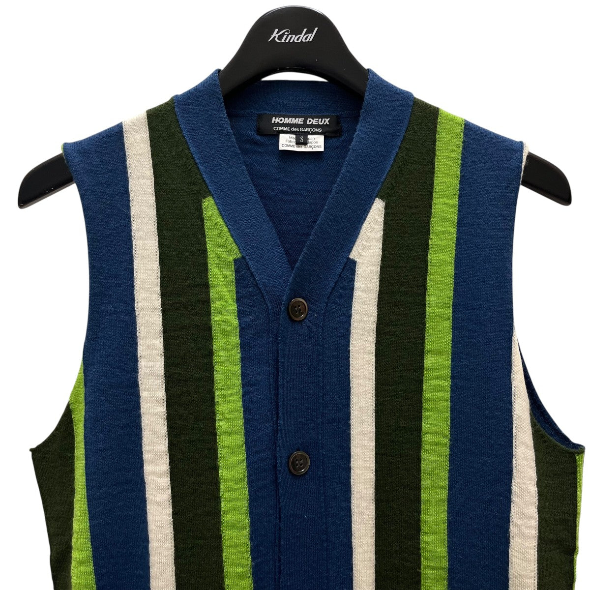 COMME des GARÇONS ニットベスト ウール 模様 パープル 90s コムデギャルソンCOMME des GARCONS ウール脱色ハーフジップ