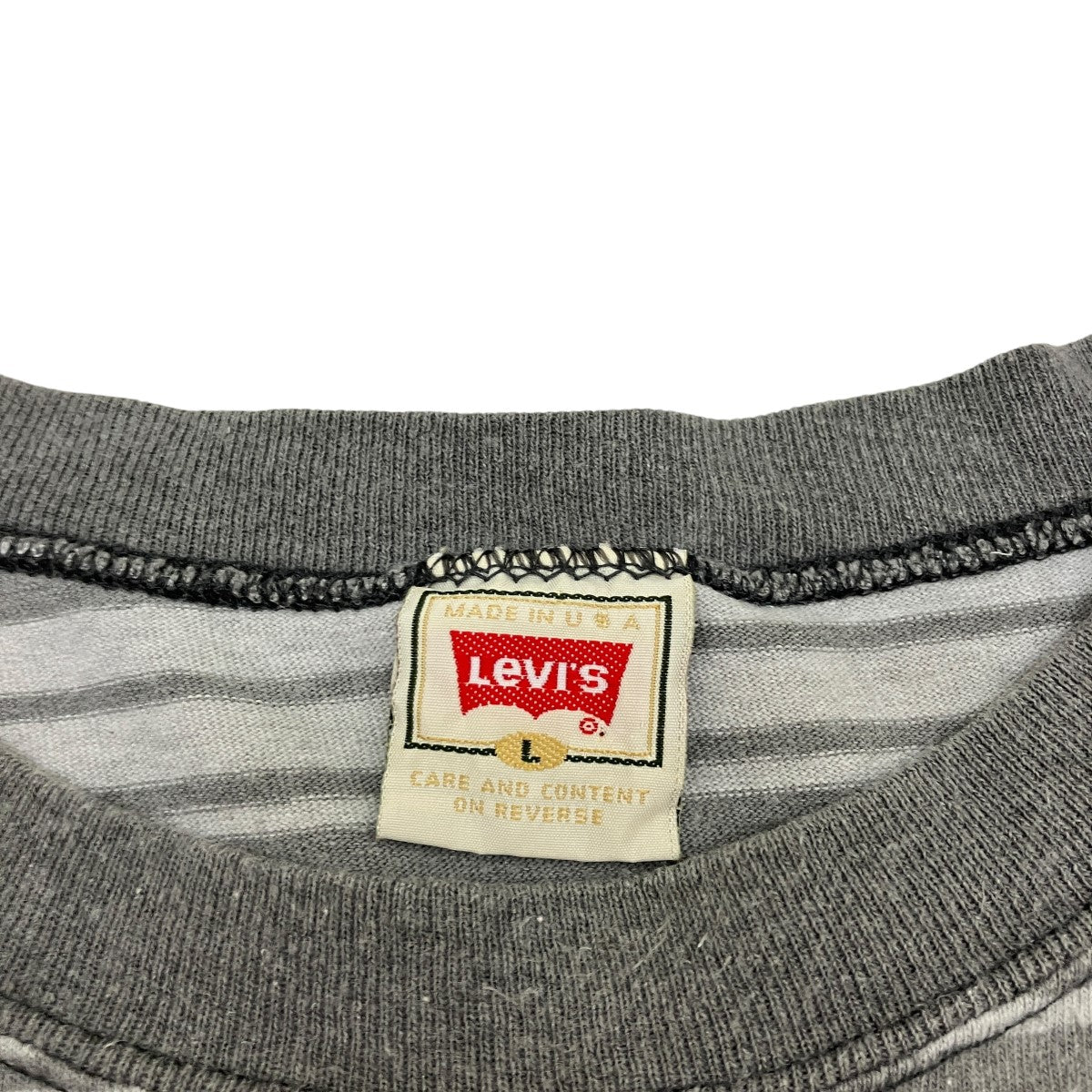 LEVI'S(リーバイス) vintage USA製ボーダーTシャツ グレー