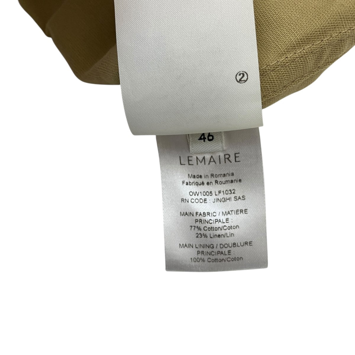 LEMAIRE(ルメール) リネン混ジャケット ベージュ サイズ 46