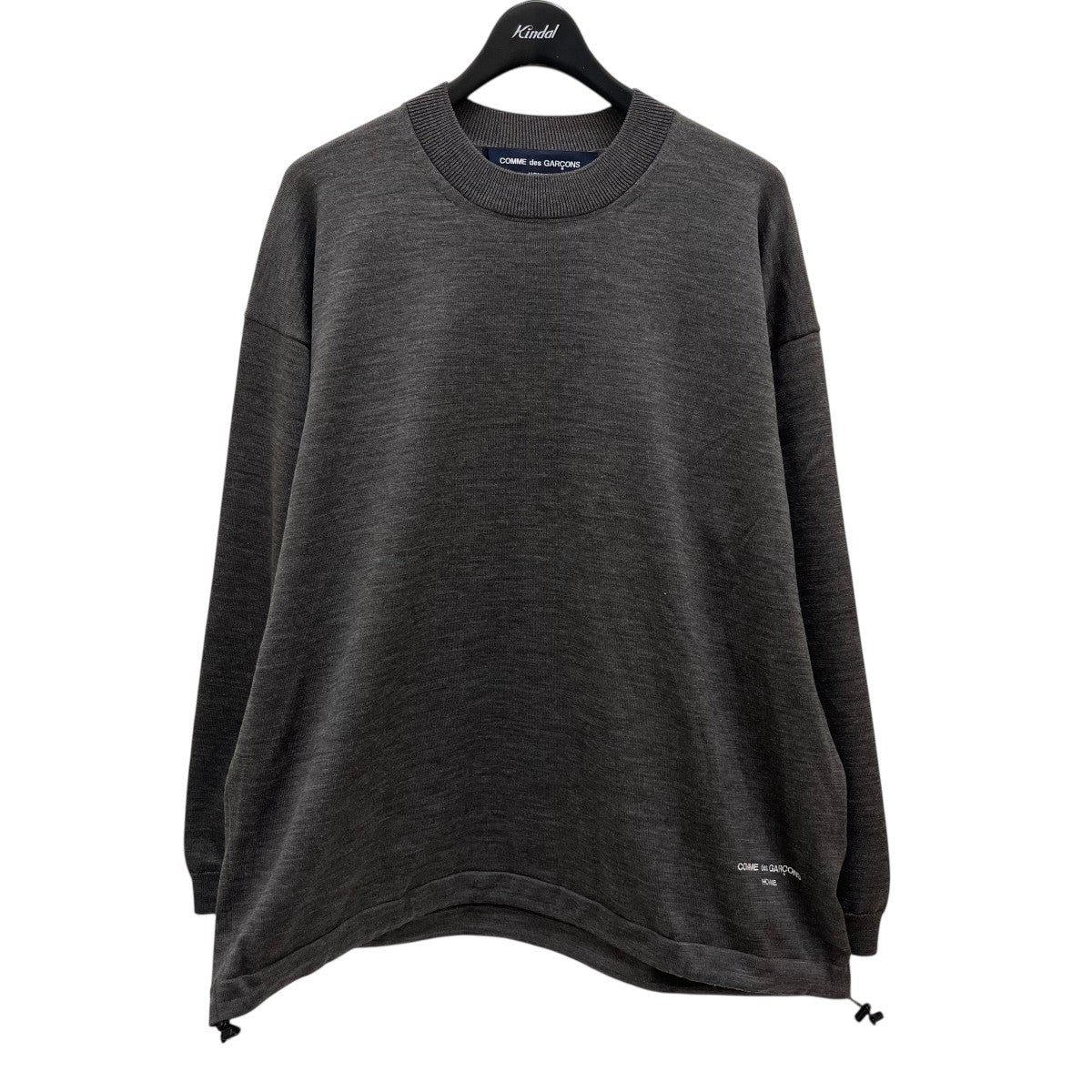 希少 01年製 コムデギャルソンオム 上質 ウール クルーネック デザインニット COMME des GARCONS HOMME(コムデギャルソンオム) クルーネック