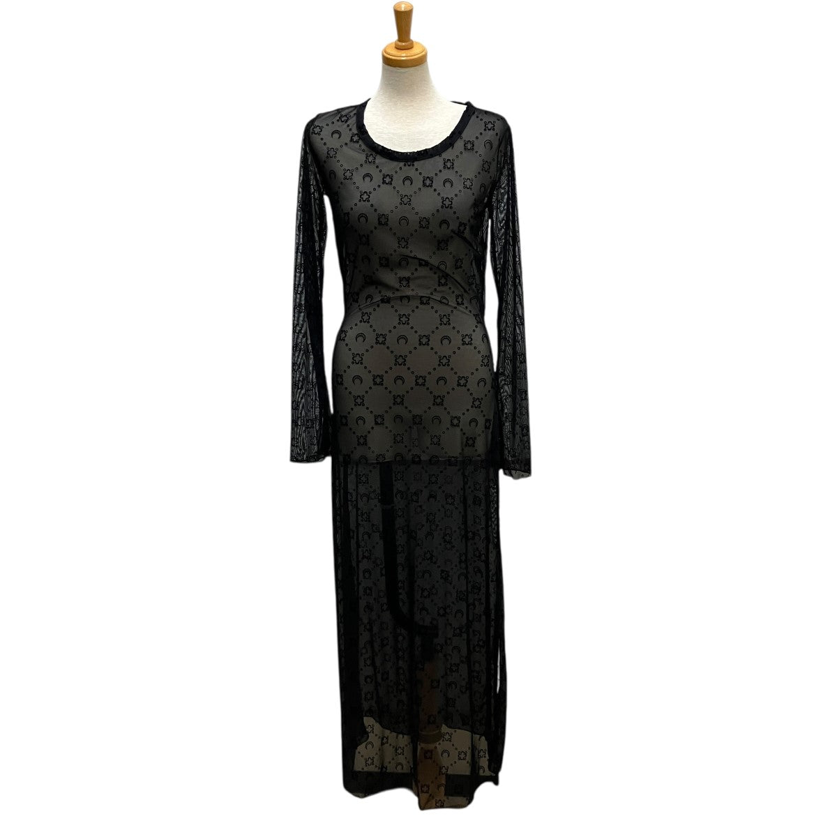 MOONOGRAM MESH FLOCK TUBE DRESSシースルーワンピース