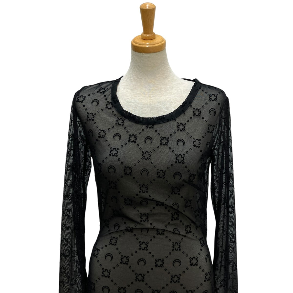 MOONOGRAM MESH FLOCK TUBE DRESSシースルーワンピース