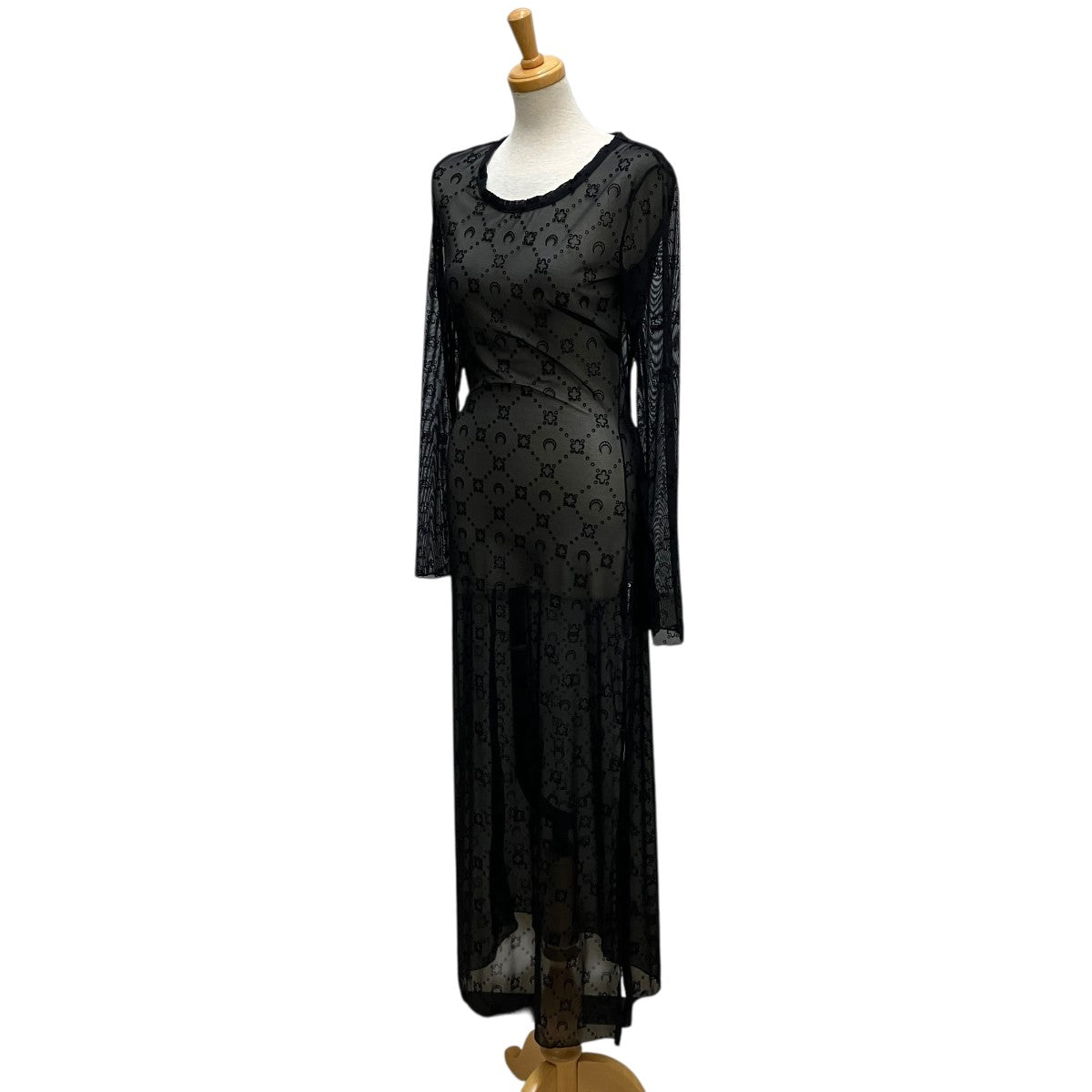 MOONOGRAM MESH FLOCK TUBE DRESSシースルーワンピース
