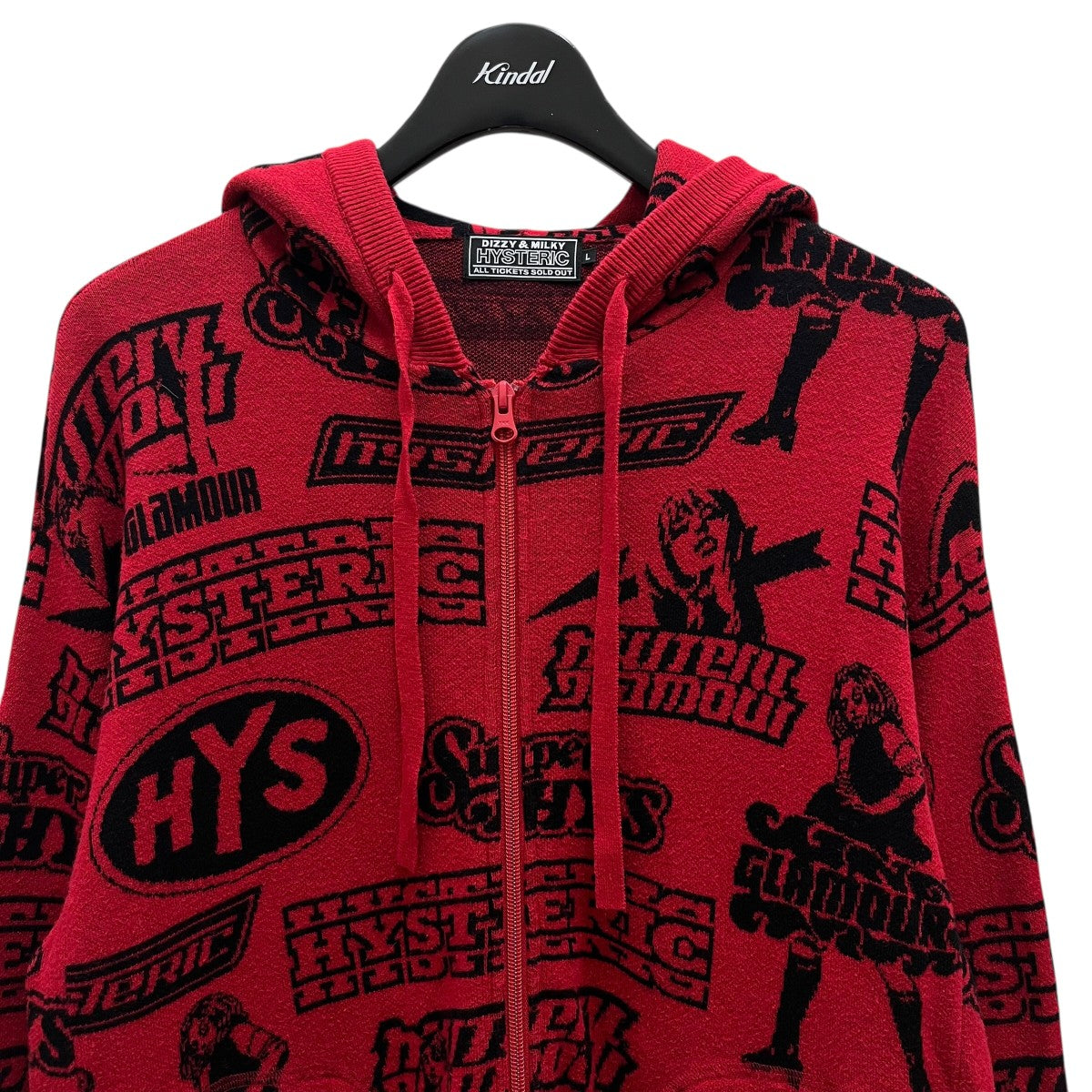 HYSTERIC GLAMOUR ヒョウ柄パーカー HYSTERIC GLAMOUR - 4GIRLS柄 パーカー / ブラック | Tempt