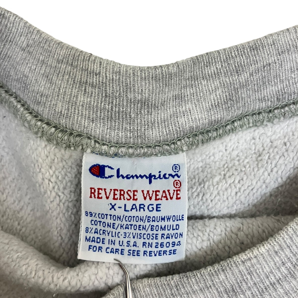 【美品】90s Champion チャンピオン グレー トレーナー スウェット Champion REVERSE WEAVE(チャンピオンリバースウィーブ) 90S