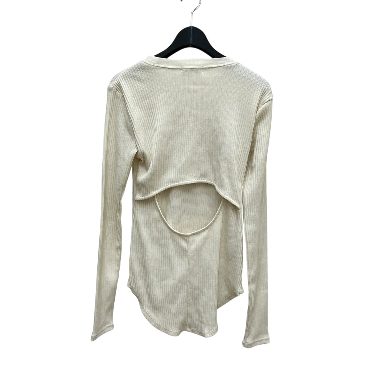 CLANE BACK OPEN RIB TOPS - BEIGE長袖カットソー12105-1082 古着・中古-3枚目のアイテム画像