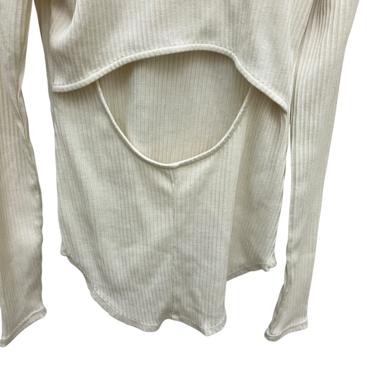 CLANE BACK OPEN RIB TOPS - BEIGE長袖カットソー12105-1082 古着・中古-5枚目のアイテム画像