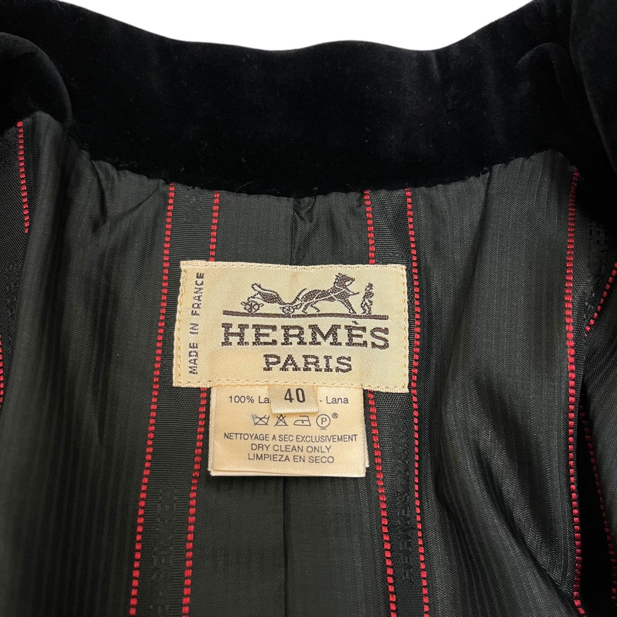 HERMES(エルメス) マオカラーテーラードジャケット ブラック サイズ 40 HERMES(エルメス) マオカラーテーラードジャケット ブラック サイズ 40