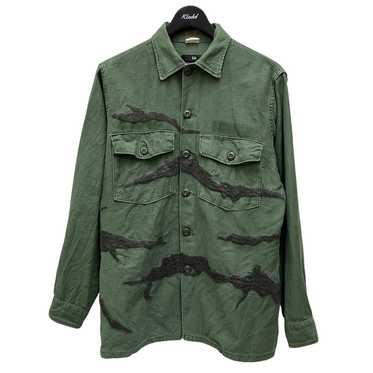 ink インク リメイク アーミー ジャケット スウェット カットソー INK(インク) リメイクボーダーTシャツ ホワイト サイズ L