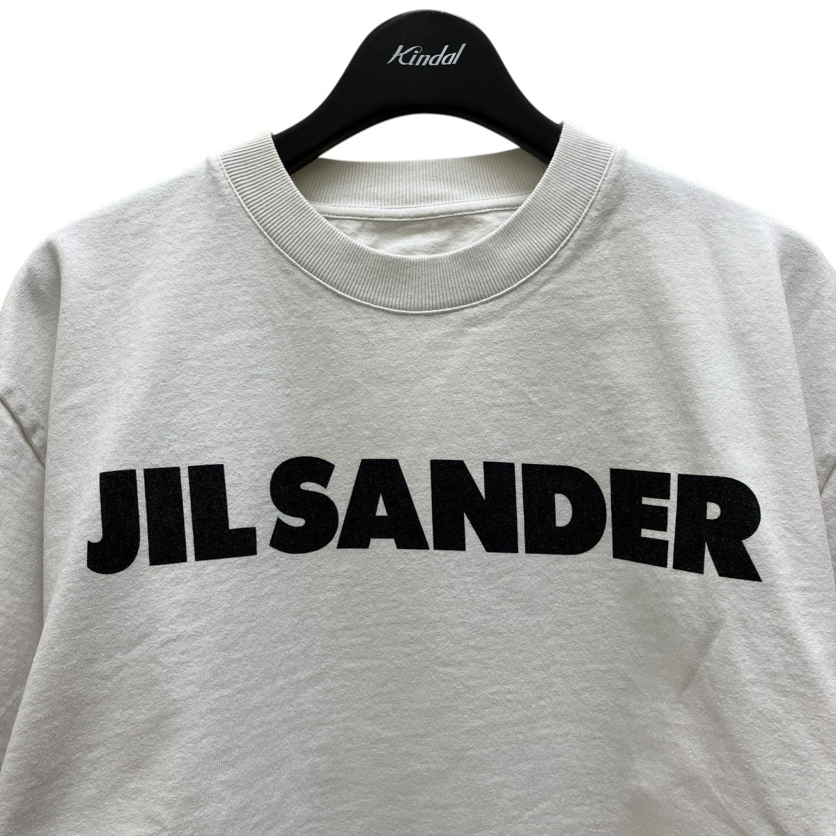 JIL SANDER（ジルサンダー）グレー ロゴプリント スウェットシャツ JIL SANDER+(ジルサンダープラス) ロゴプリント クルーネック