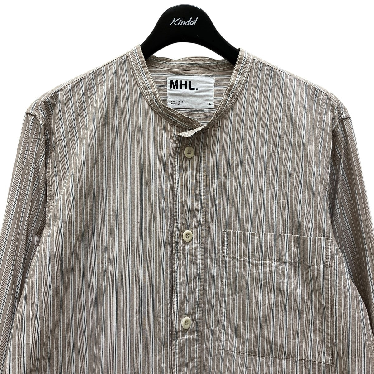 20SS MHL エムエイチエル　ジャケット　長袖シャツ　リネン　ストライプ　麻 リネンシャツ - ライトブルー／ストライプ - レディース | H&M JP