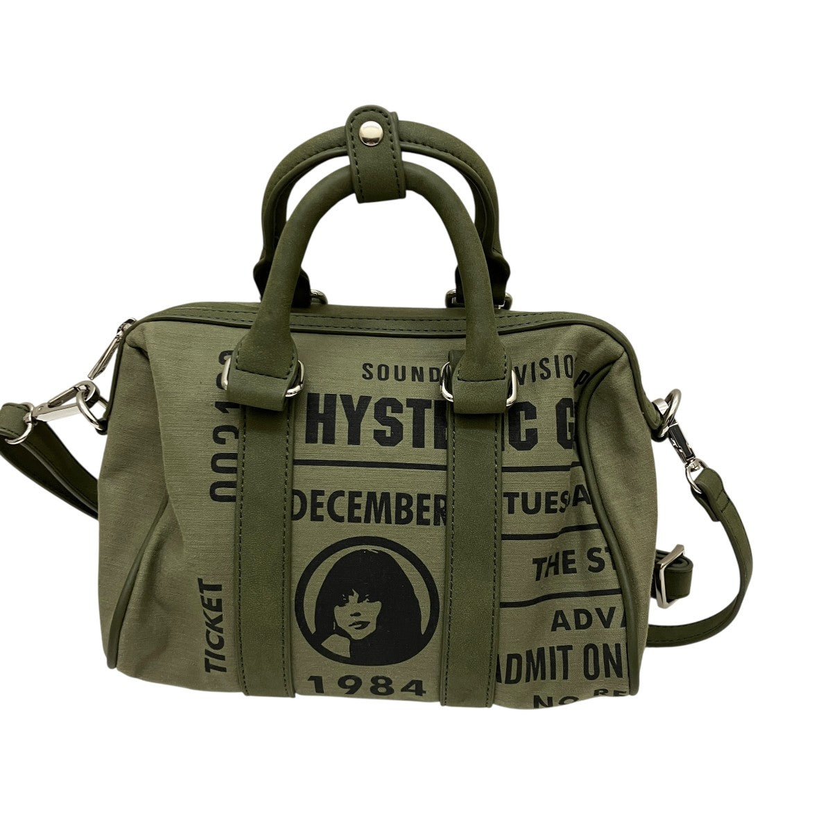 ヒステリックグラマー⬛︎2wayショルダーバッグ⬛︎ボストンバッグ⬛︎カーキ Hysteric Glamour(ヒステリックグラマー) ミニボストンバッグ